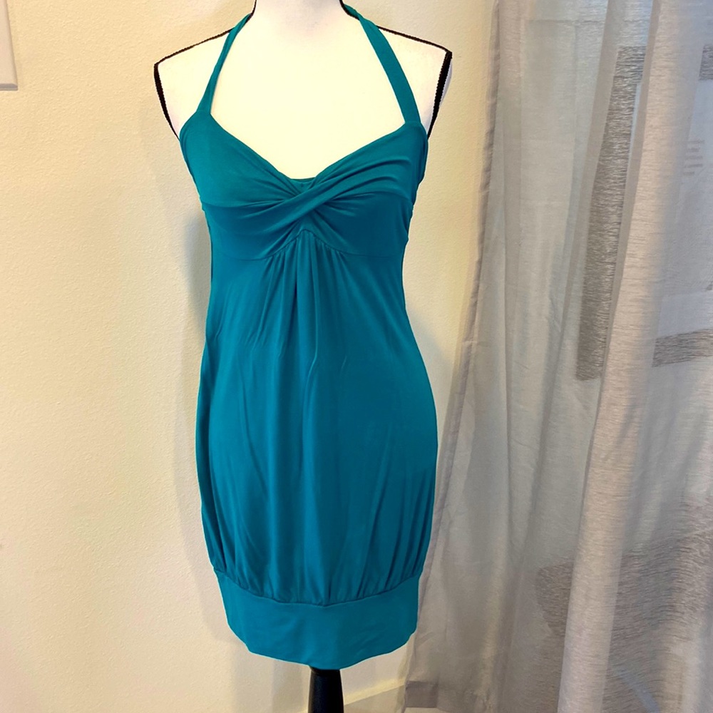 VS turquoise jersey halter top bubble dress/shirt